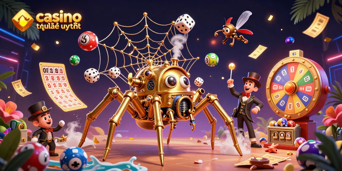 Đánh cược tại casino trực tuyến uy tín với hình ảnh chú nhện vàng kết mạng lưới tuyệt đẹp.