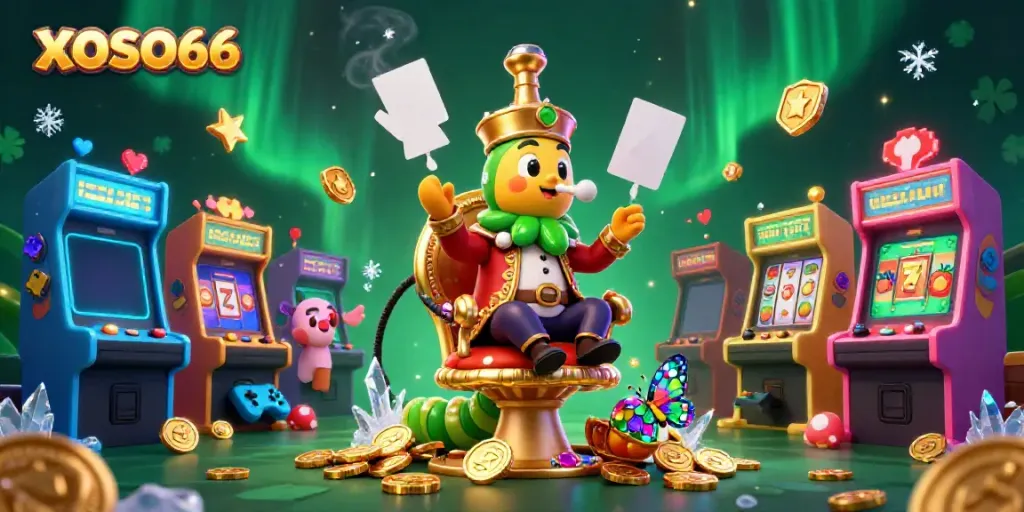 Engage in thrilling gameplay at XOSO66 with the whimsical caterpillar gaming scene.