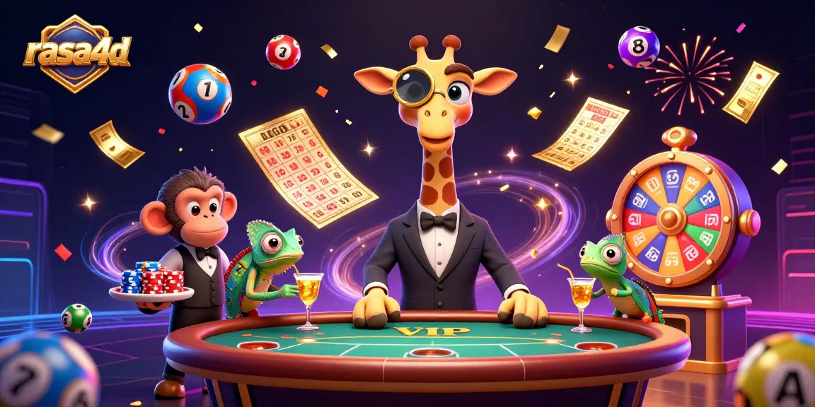 Rasa4d menampilkan giraffe berkostum mewah di meja poker, memikat pemain dengan keberuntungan.