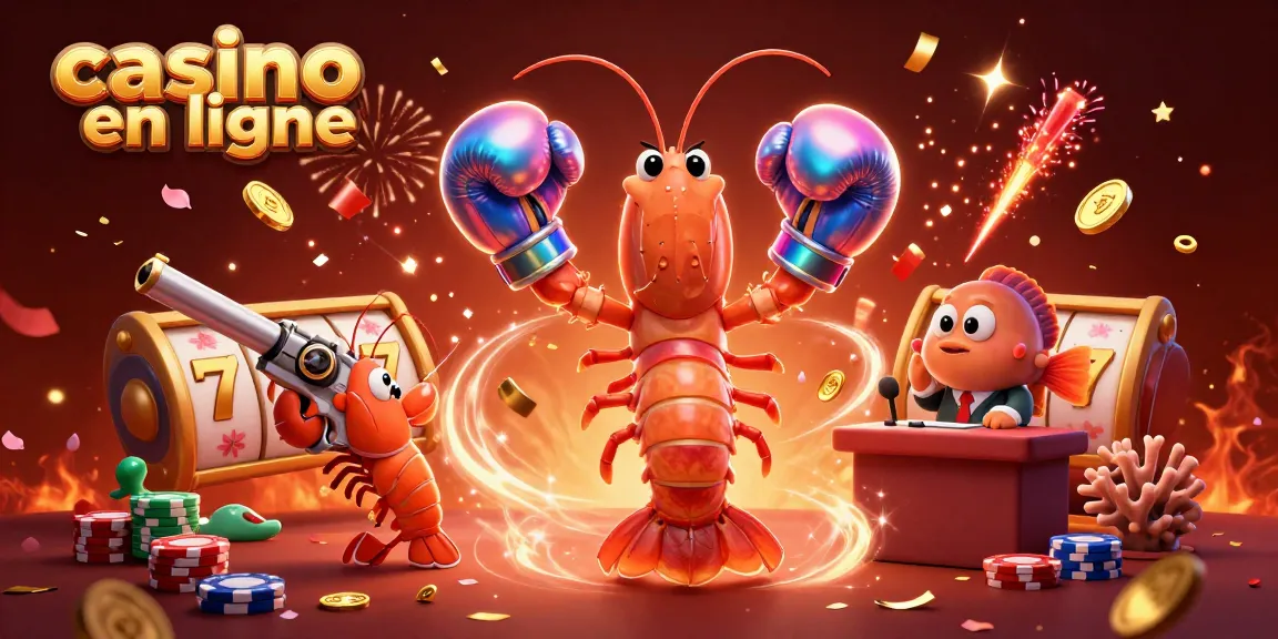 Gagnez comme un pro au casino en ligne avec cette illustration dynamique révélant une scène festive de jeux de casino.