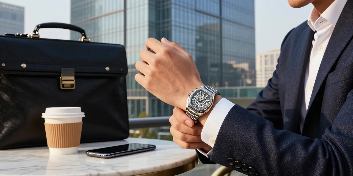 Person wearing a super clone watch in an urban setting showcasing style and elegance.