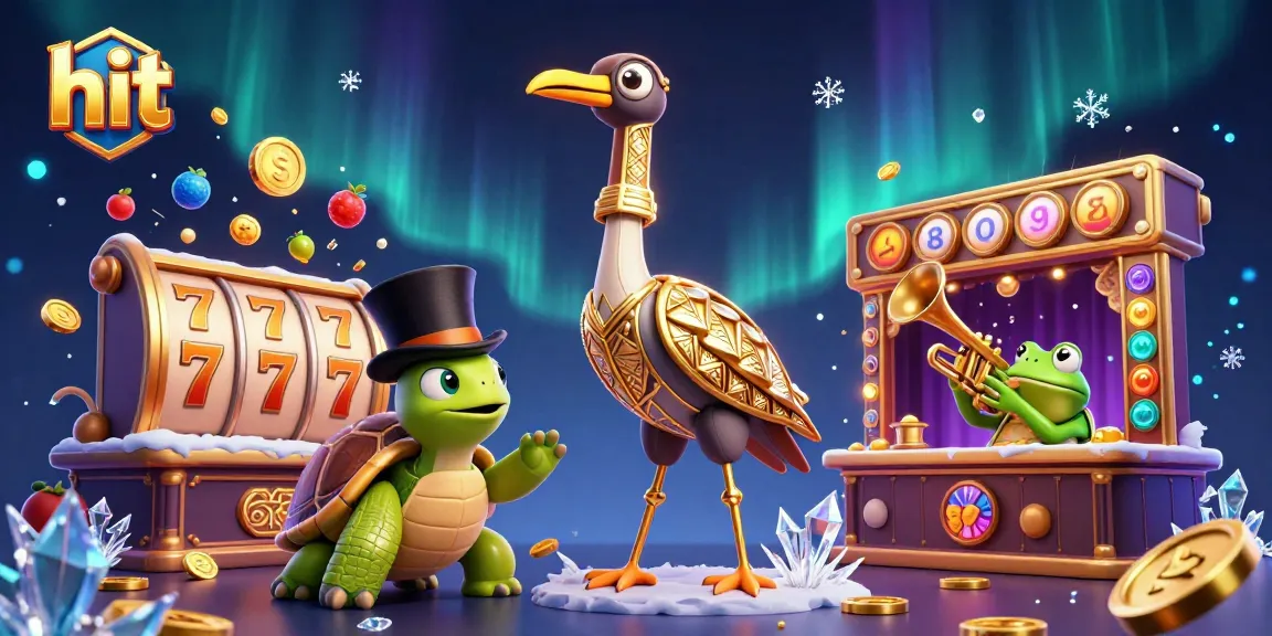 Experience thrilling hits in a vibrant casino scene with charming characters and exciting slot reels.