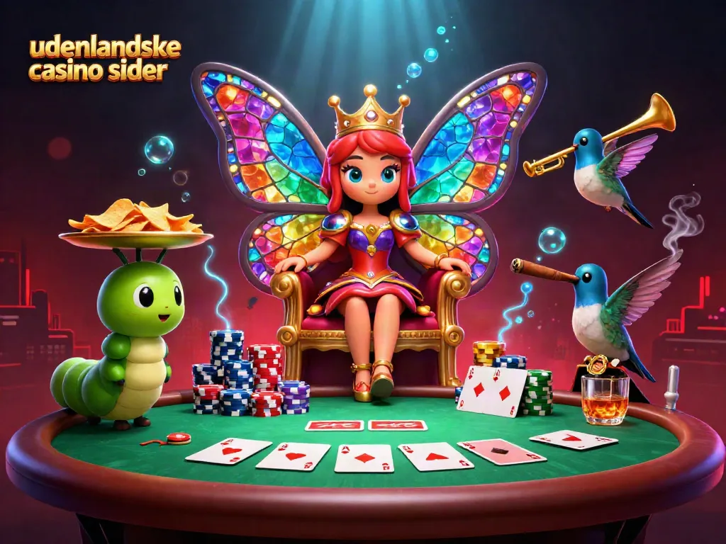 Experience the excitement of udenlandske casino sider with vibrant characters and poker elements.