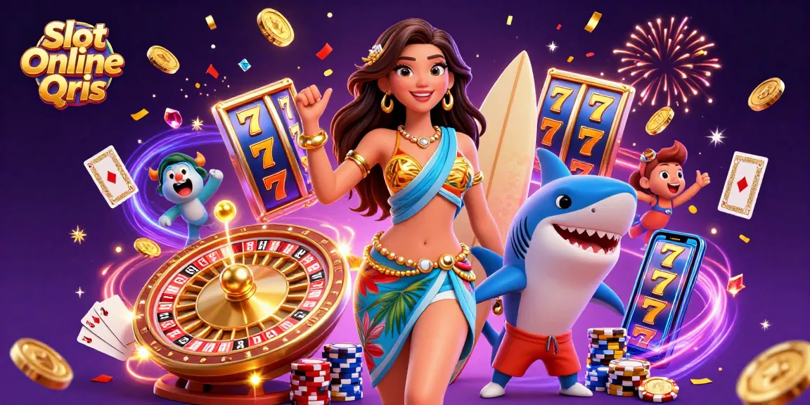 Experience the thrill of Slot Online Qris with vibrant characters and dynamic casino elements.