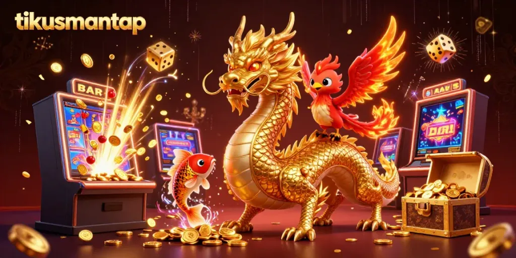Experience the exhilarating world of tikusmantap with a vibrant 3D casino scene illustrating luck and excitement.