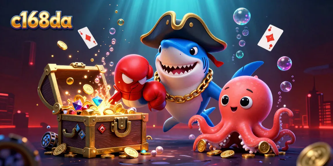 Spin and win with C168DA while exploring treasure-filled underwater scenes in a vibrant casino environment.