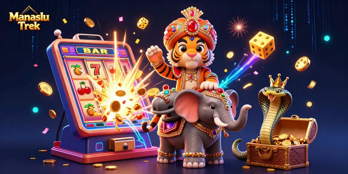 Spin the reels of the Manaslu Trek jackpot with the maharaja tiger and friends, diving into excitement!