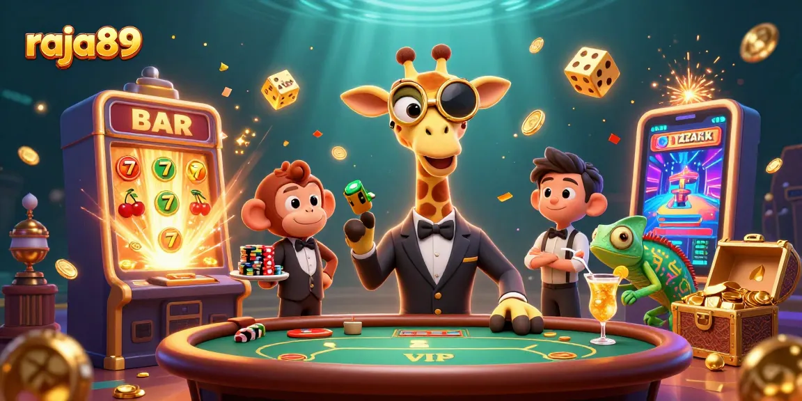 Experience thrilling gaming with raja89 at a vibrant casino scene.