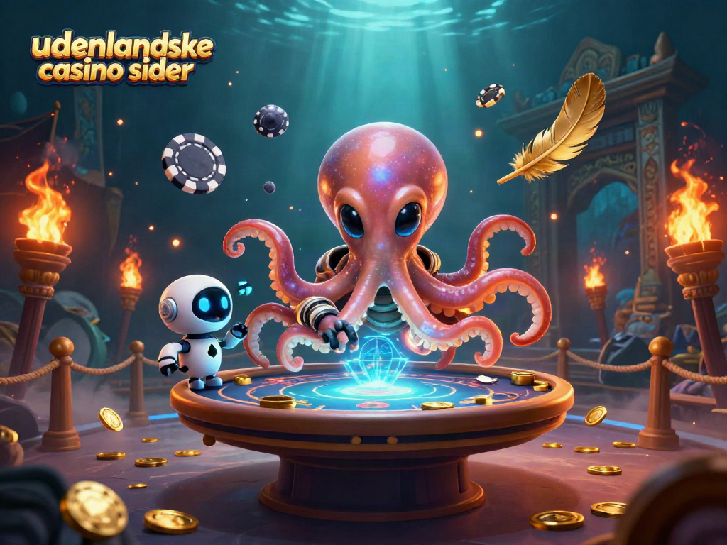 Engage with udenlandske casino sider featuring alien octopus at a holographic poker table.