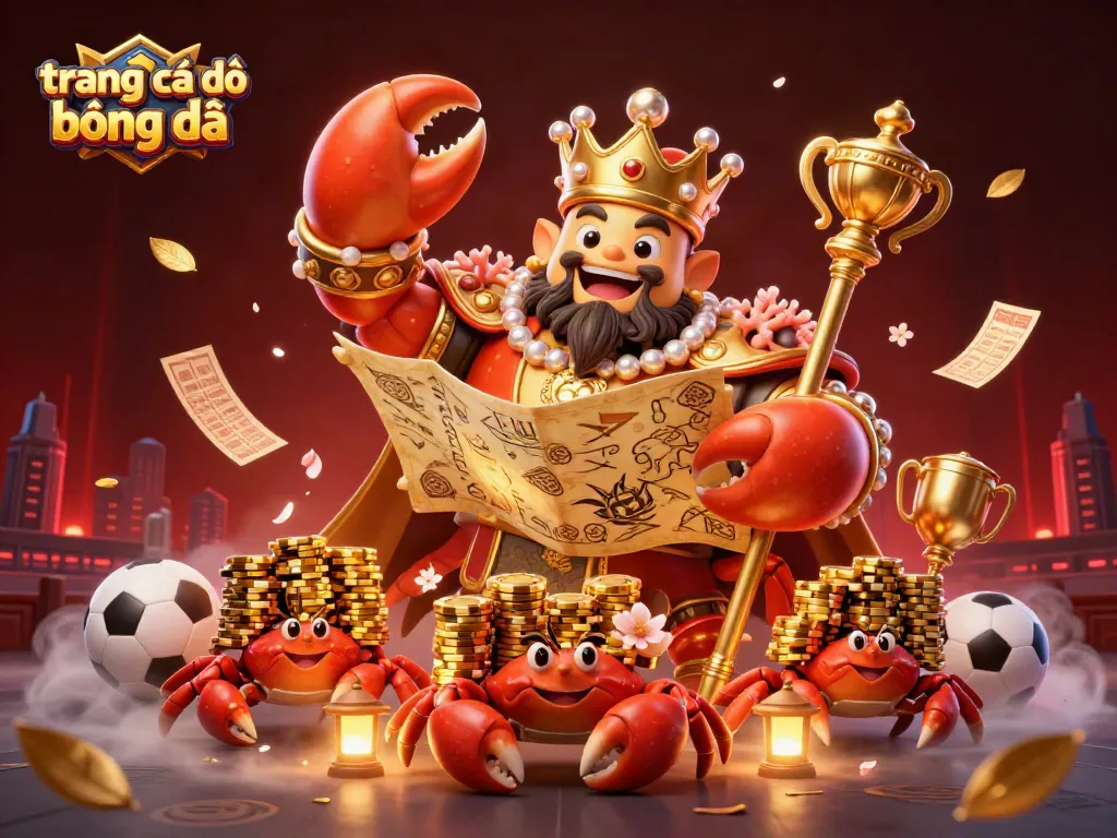 Trang cá độ bóng đá nổi bật với cận cảnh hoàng đế cua vàng và các yếu tố cá cược phong phú.