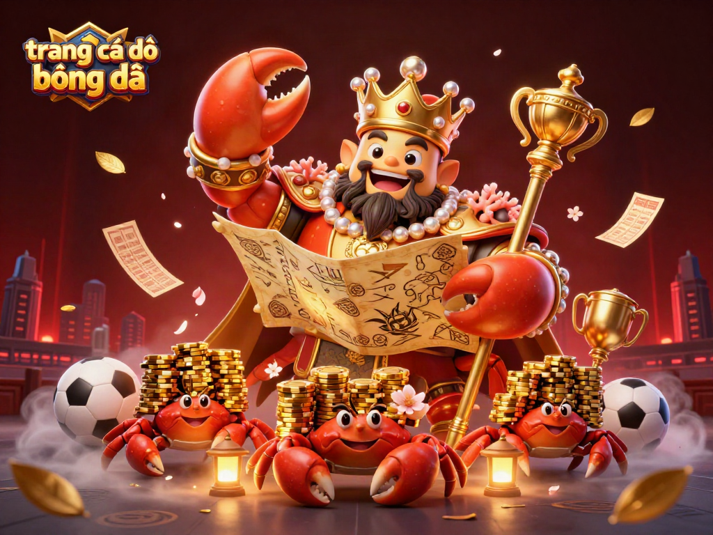Trang cá độ bóng đá nổi bật với cận cảnh hoàng đế cua vàng và các yếu tố cá cược phong phú.